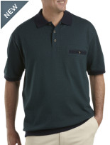Harbor Bay® Herringbone Banded-Bottom Polo