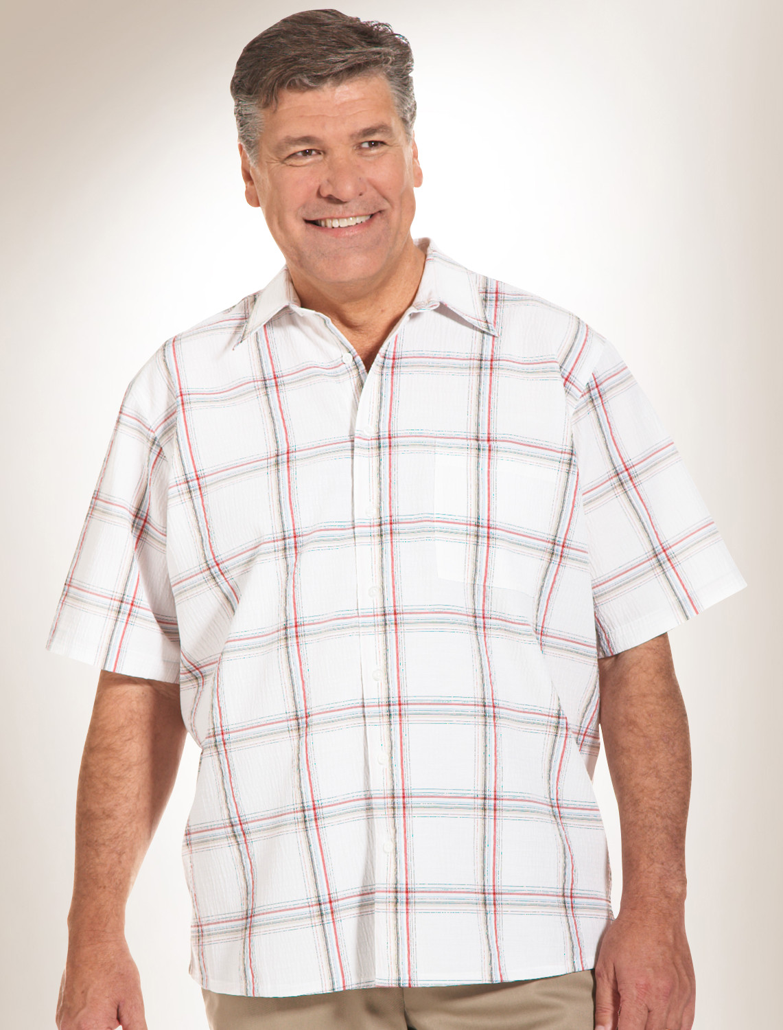 Harbor Bay Textured Plaid Sport Shirt
