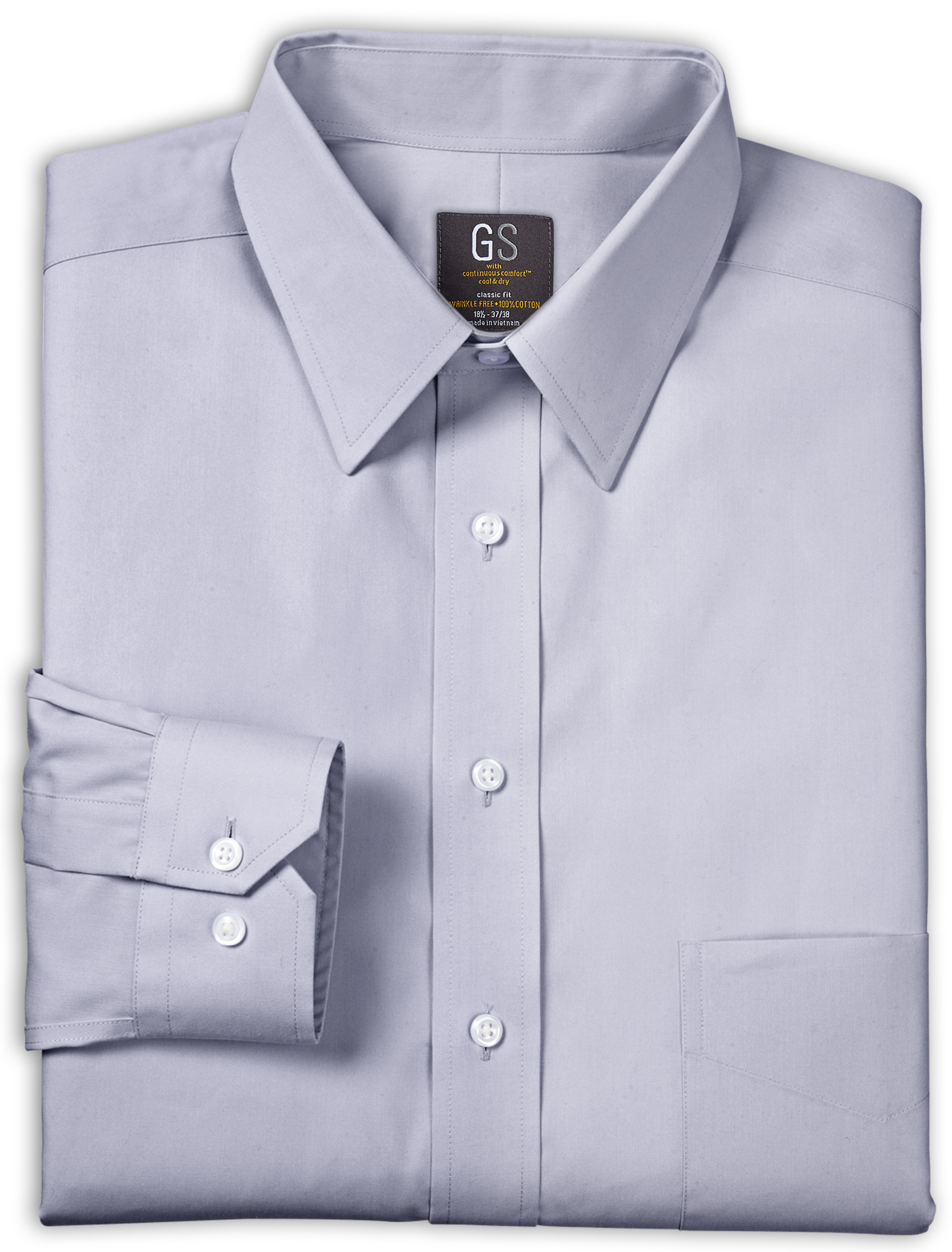 Gold Series™ Wrinkle-Free Cool & Dry Solid Dress Shirt