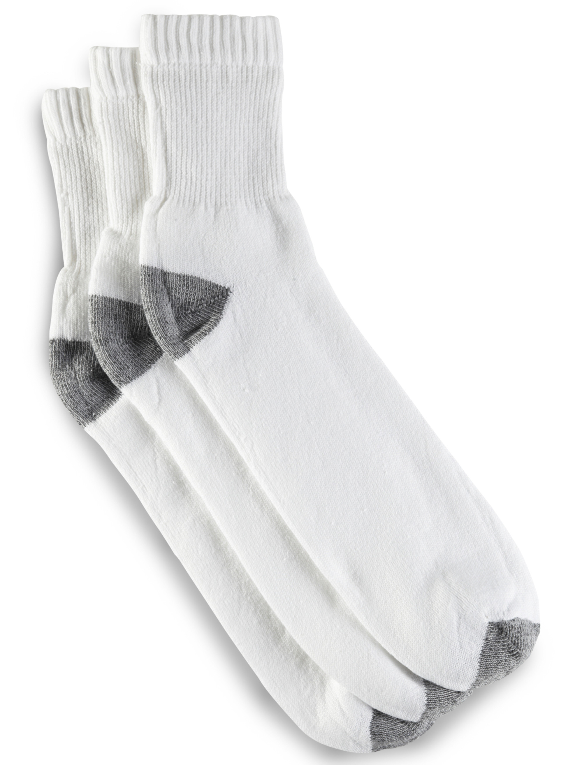 Harbor Bay® Continuous Comfort™ 3-pk Quarter Crew Socks