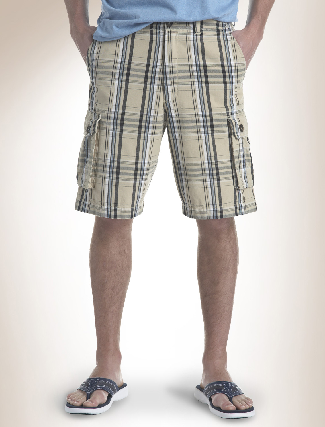 True Nation Plaid Cargo Shorts