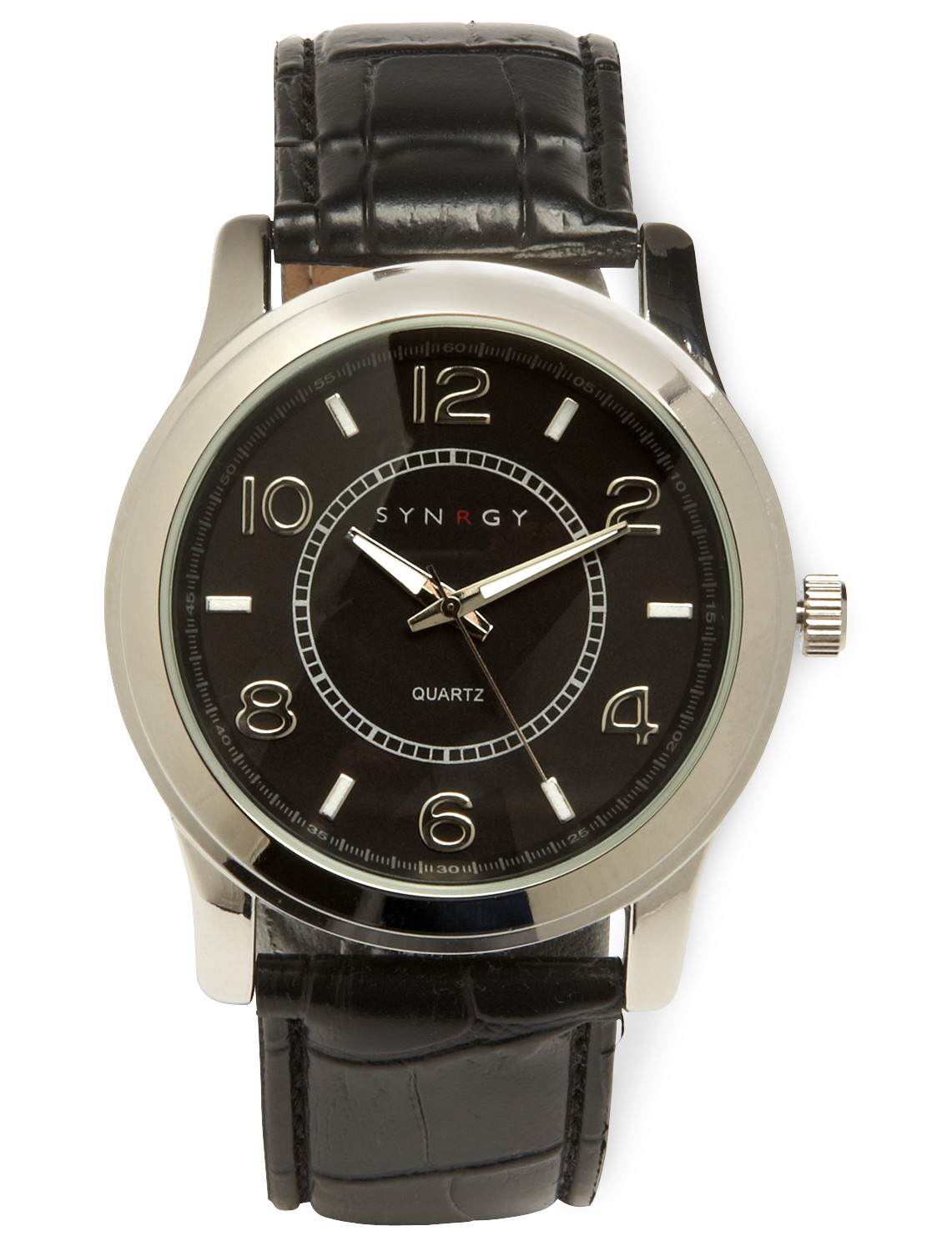 SYN BLK Strap Dial Silver Case