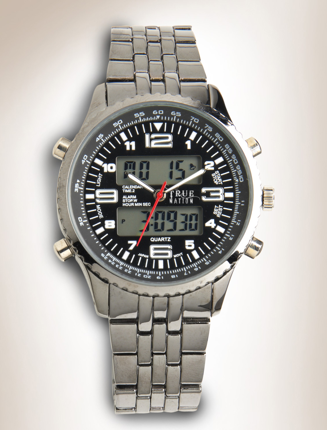 TN Gunmetal Aanadigit Watch BLK