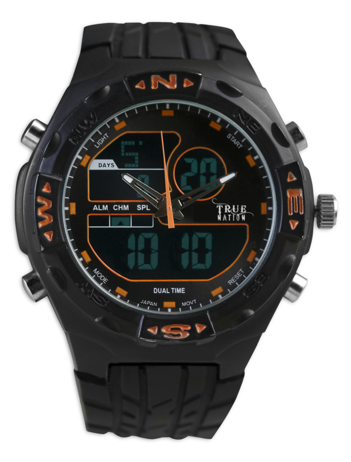 TN BLK Rubber Strap Orng Andgt
