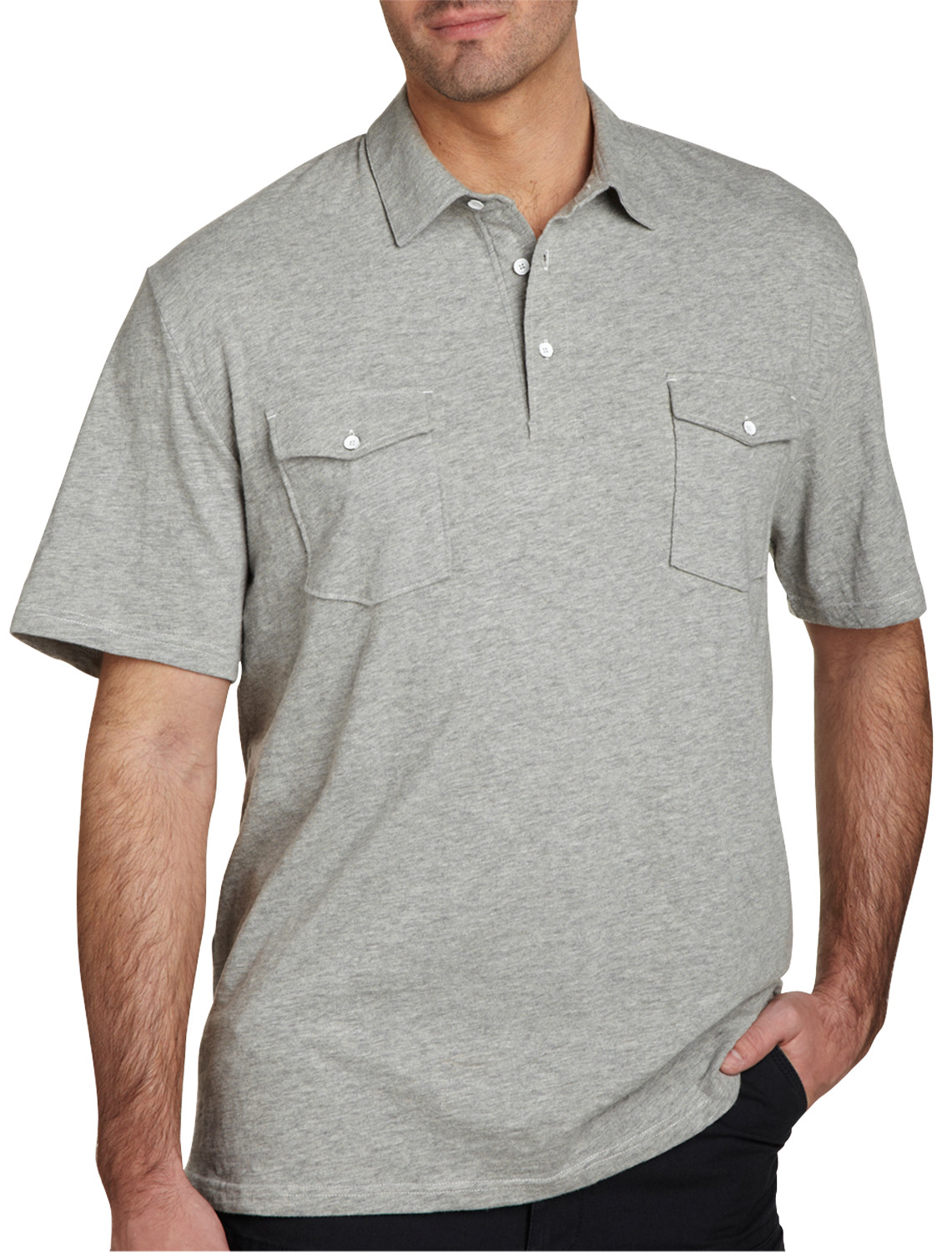 True Nation® Heather Jersey Slub Polo
