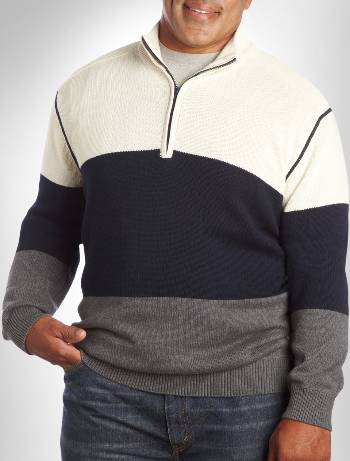 NJ Colorblock QTR Zip Swtr