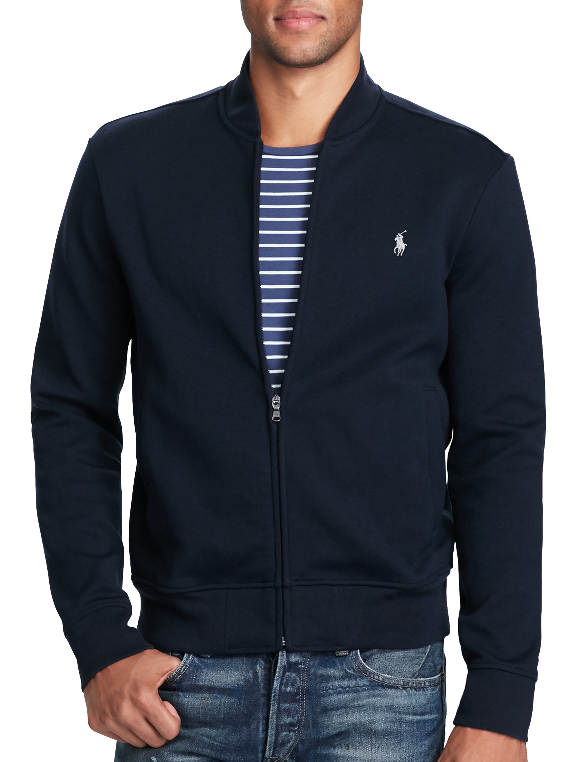 ralph lauren double knit bomber jacket