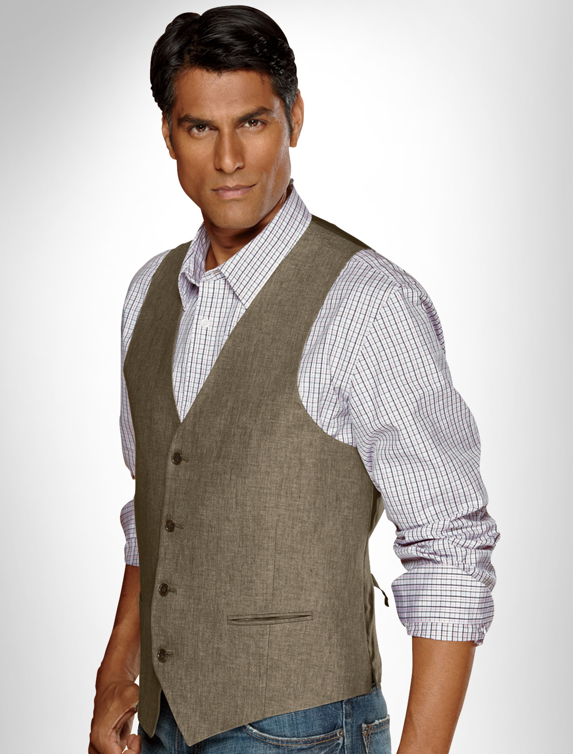 Calvin Klein Suit Separate Linen Vest