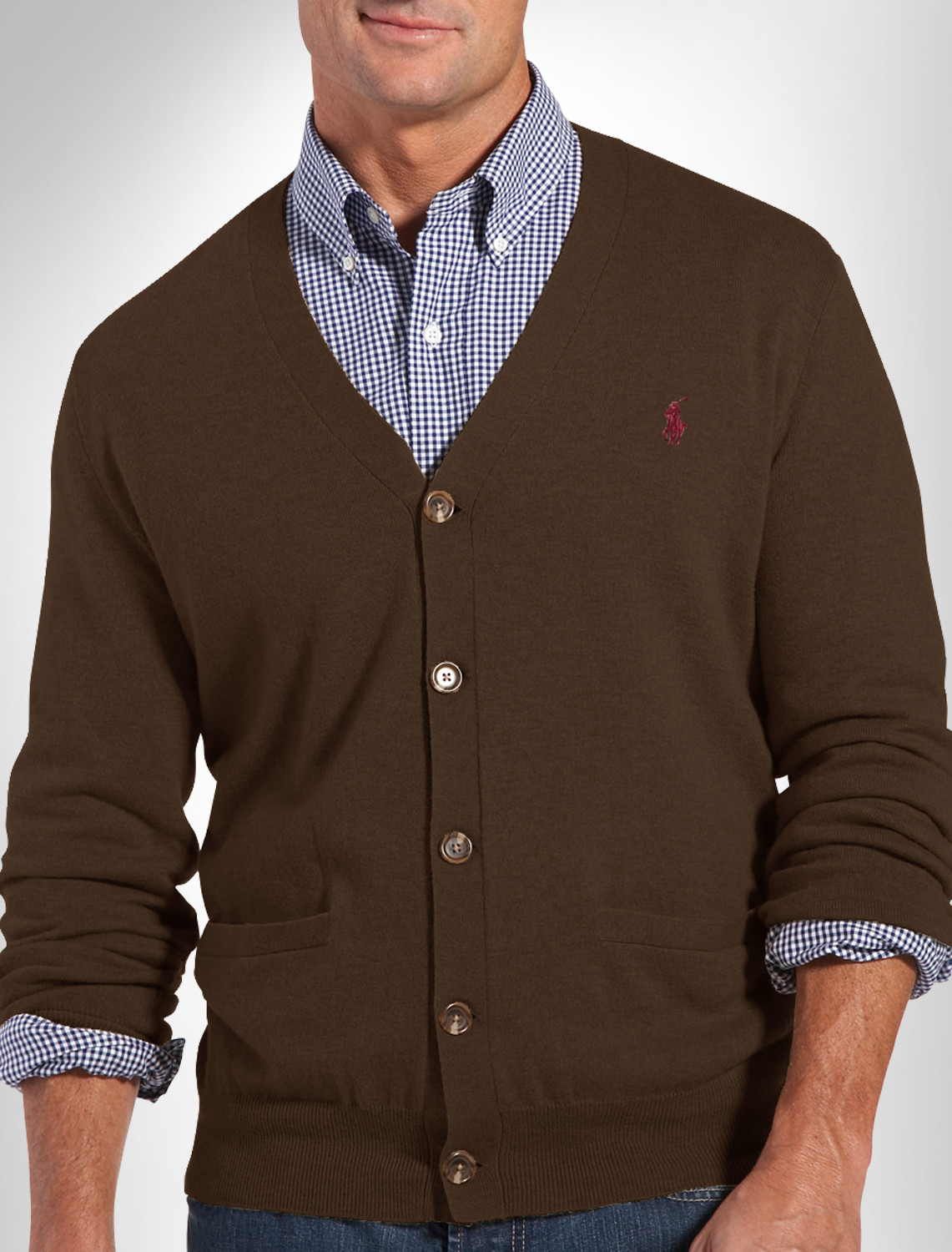 PRL Cardigan W Elbow Patches