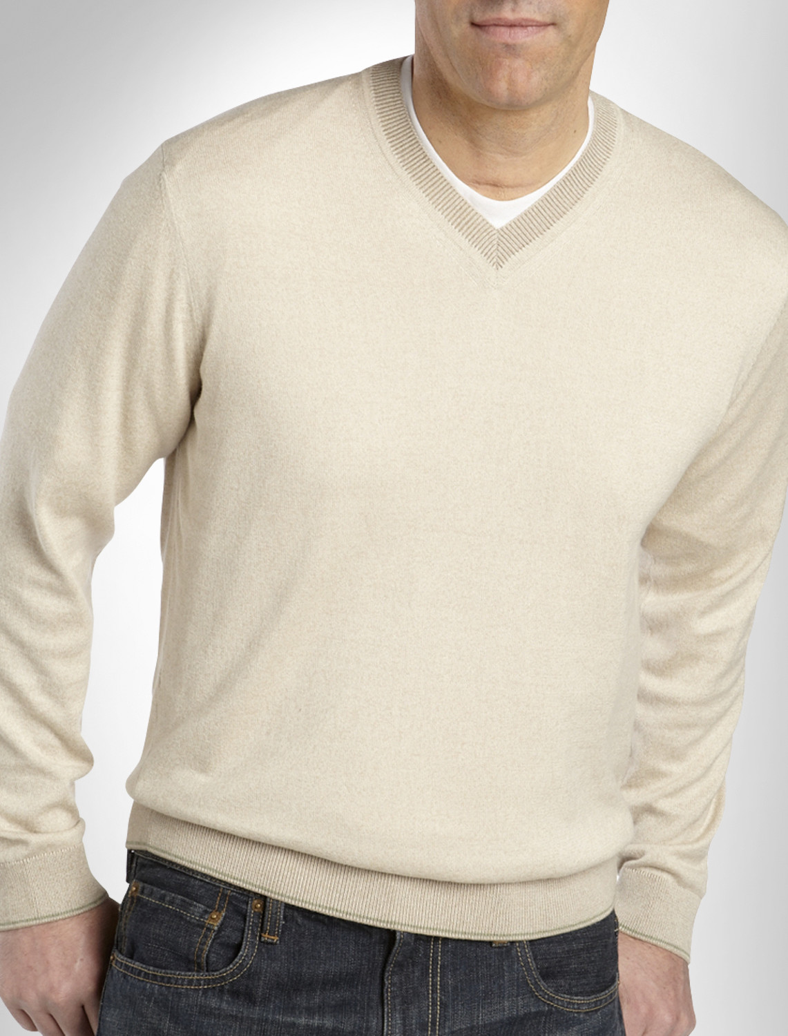 HF LS Pima Cttn V-Neck