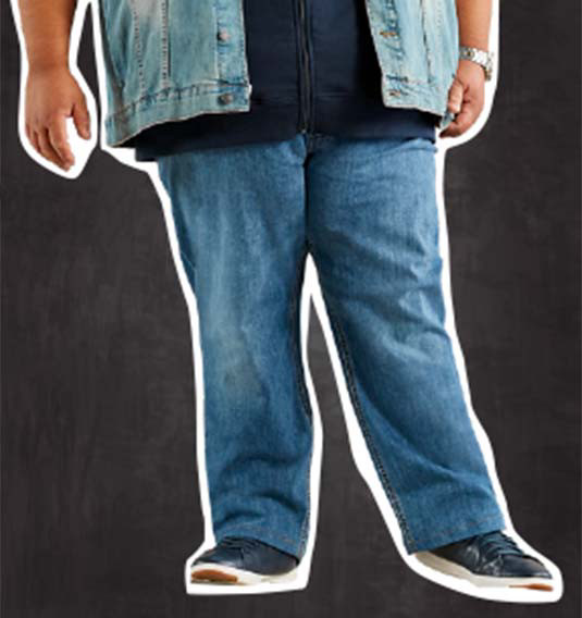 Jeans for Men Relaxed Fit,Big and Tall Blue Stretch Straight Leg Loose Fit Denim Jeans Plus Size