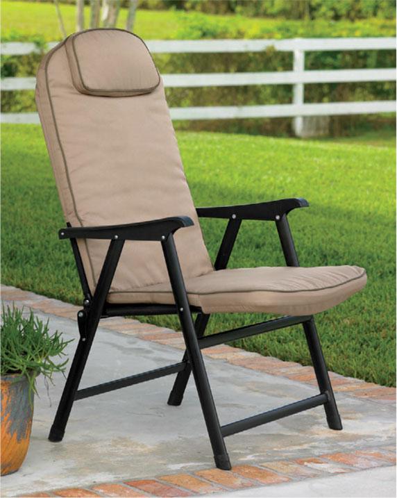 Extra-Wide Folding Padded Outdoor Chair