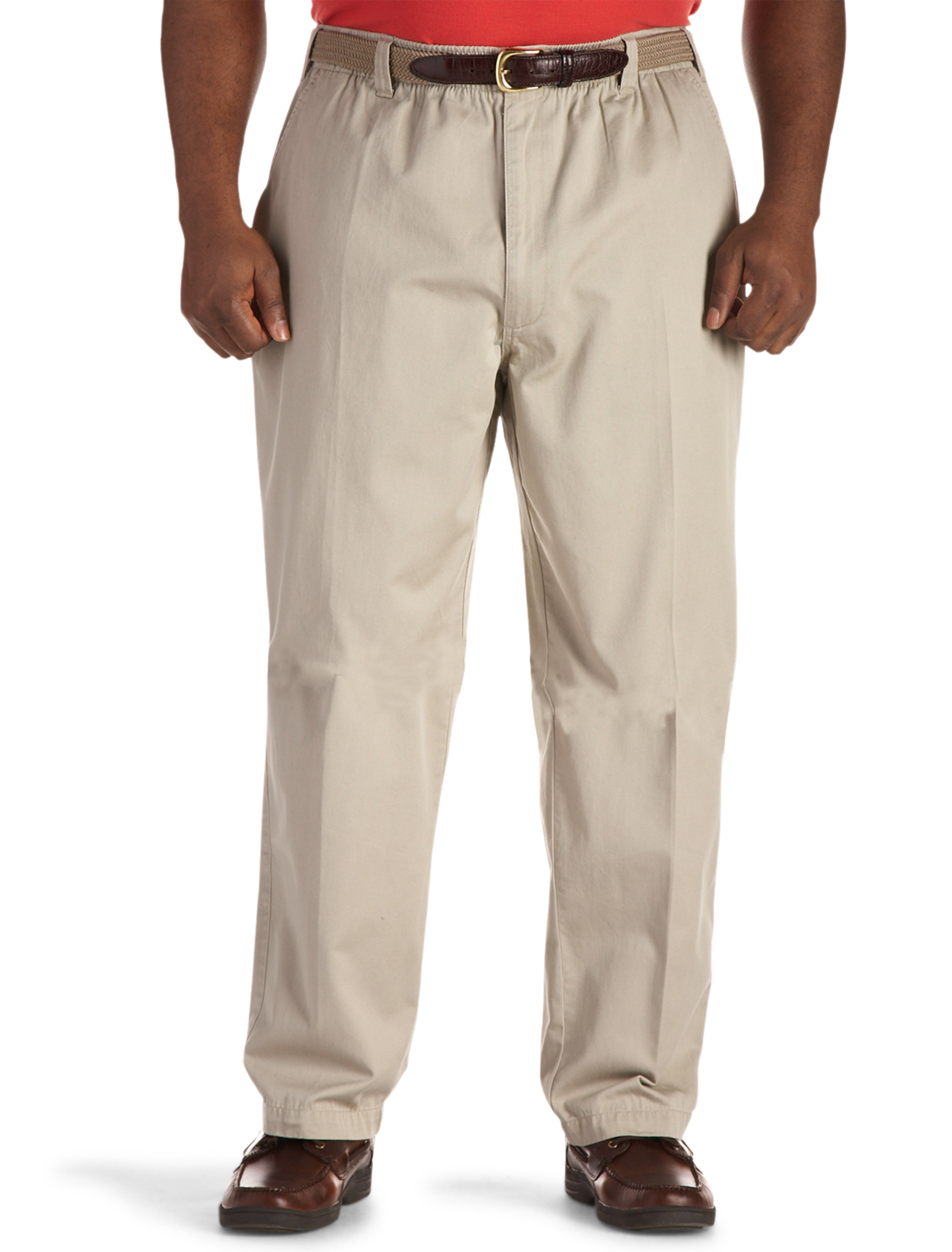 Harbor Bay Elastic-Waist Twill Pants Casual Male XL Big & Tall | eBay