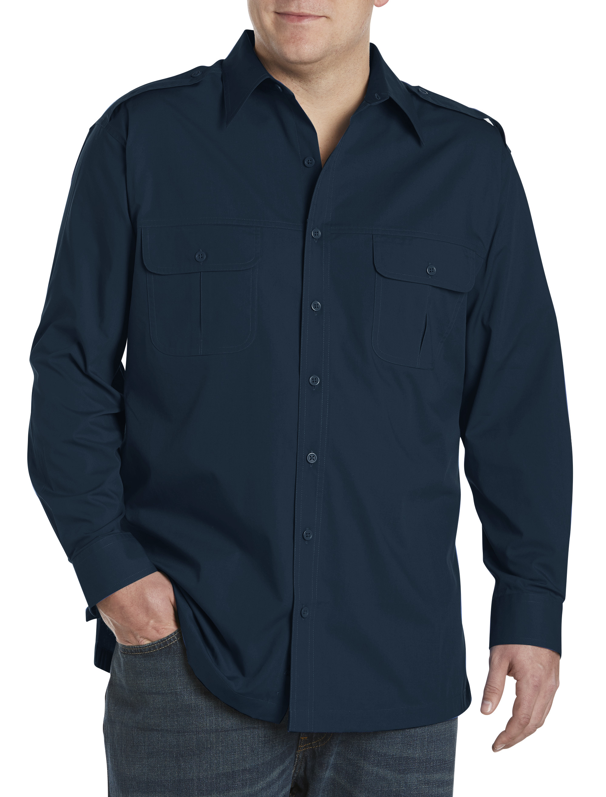 Harbor Bay Long-Sleeve Pilot Sport Shirt Casual Male XL Big & Tall | eBay
