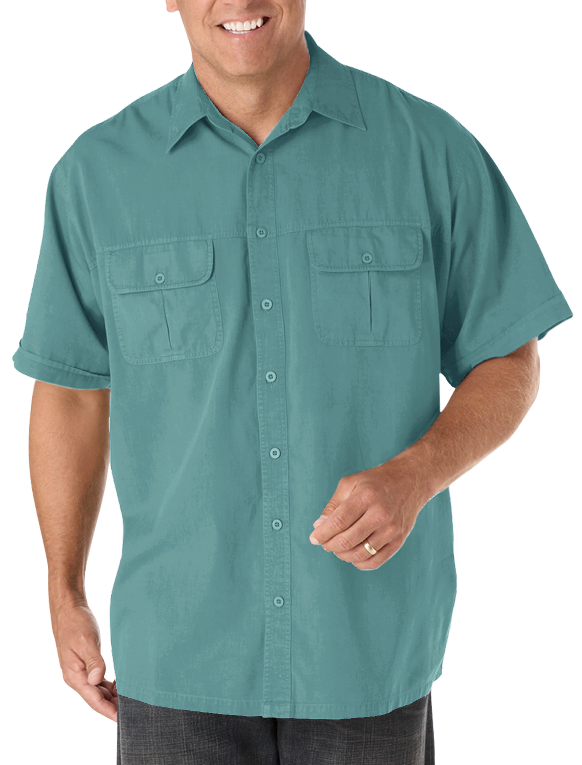 Harbor Bay Short-Sleeve Co-Pilot Sport Shirt Casual Male XL Big & Tall ...