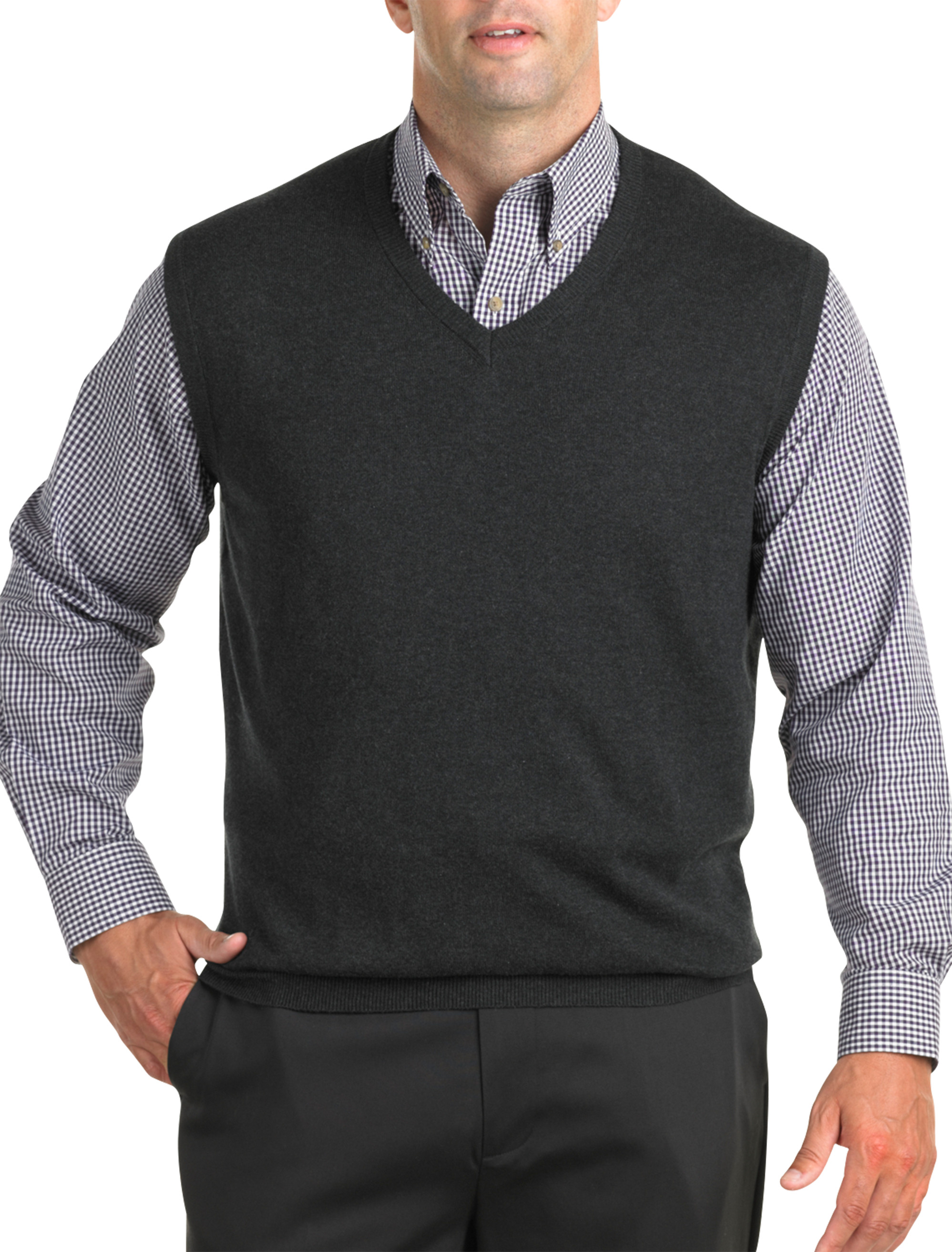 Harbor Bay V-Neck Sweater Vest Casual Male XL Big & Tall | eBay