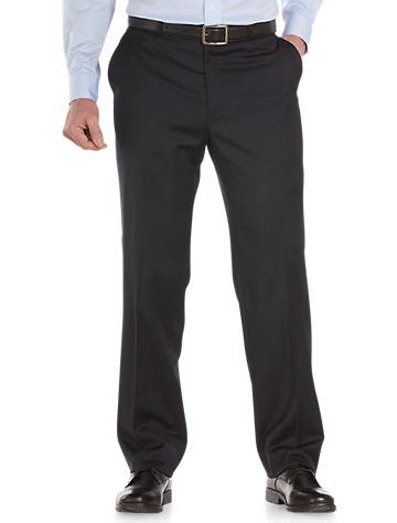 Innovative "tekfit" technology enables the waistband of these sleek dress pants to expand up to 2" for all-day comfort. Styled with a flat front, extended button-front closure, quarter-top side pockets and back button-welt pockets. Lined to the knee; unhemmed. Dry clean. Imported.<p><b>Ships directly from manufacturer. See below for delivery times.</b></p><p><b>(Matching suit jackets, <u><a href="/mens-big-and-tall-store/catalog/productDetail.jsp?prodId=98697">#98697</a></u>,<u><a href="/mens-big-and-tall-store/catalog/productDetail.jsp?prodId=98698">#98698</a></u> )</b></p><p>To determine the correct length for you, refer to your height in the table below:<br><br>6'2"&#8211;6'4" tall generally wears LONG<br>6'5"&#8211;6'10" tall generally wears X-LONG</p>
