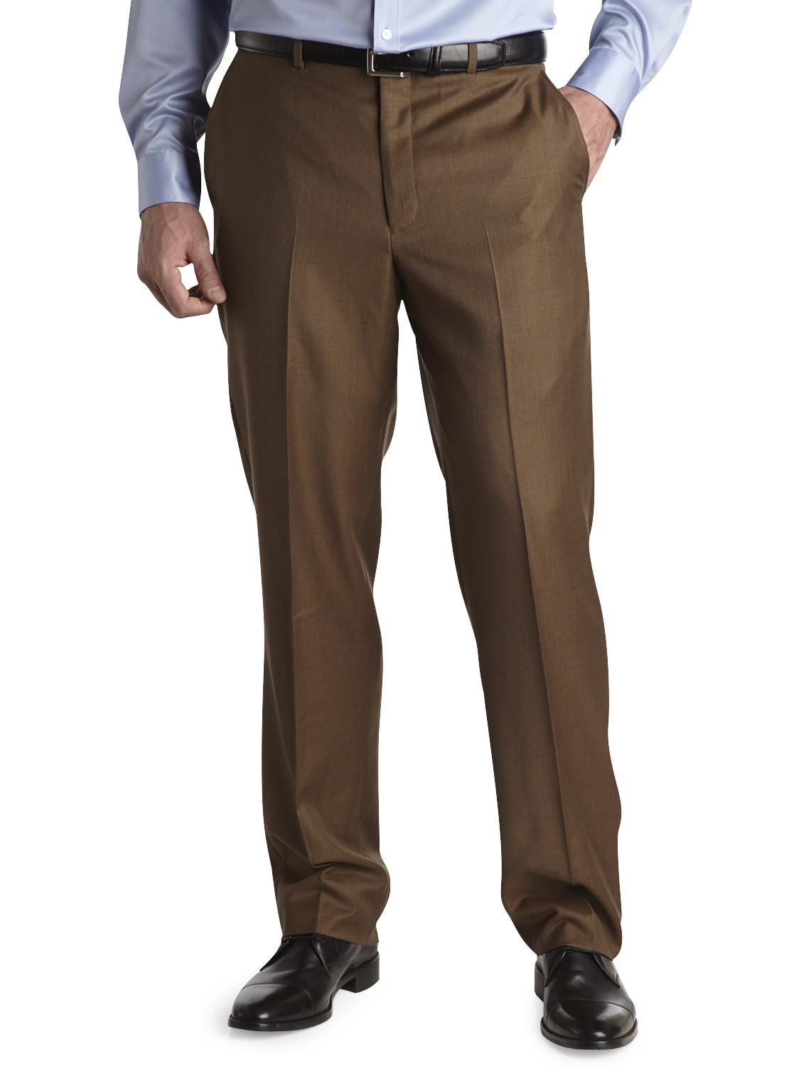 Santorelli Flat-Front Luxury Dress Pants Casual Male XL Big & Tall | eBay